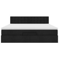 Ottoman bed met matras 160x200cm stof zwart - thumbnail