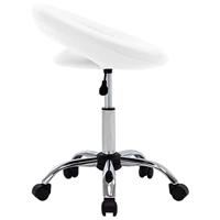 Eetkamerstoel draaibaar kunstleer wit - thumbnail