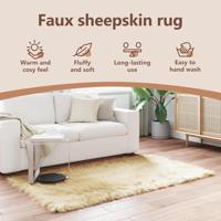 VidaXL Nep schapenvacht tapijt tafalla crème 120 x 170 cm polyester - thumbnail