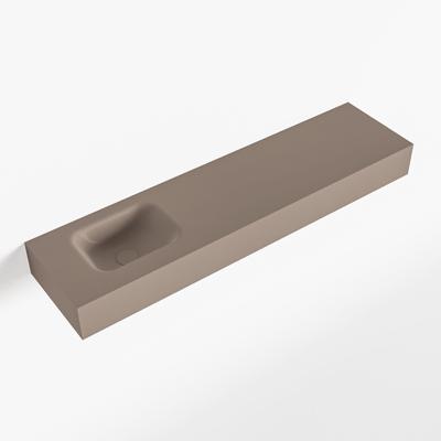 MONDIAZ LEX Smoke vrijhangende solid surface wastafel 120cm. Positie wasbak links MONDIAZ LEX Smoke vrijhangende solid surface wastafel 120cm. Positie wasbak links
