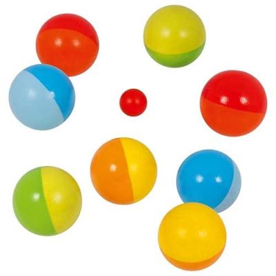 Goki houten jeu de boules spel met katoenen zak, 9dlg.