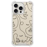 iPhone 15 Pro Max shockproof hoesje - Abstract face lines - thumbnail