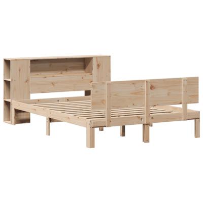 Bed met boekenkast zonder matras massief grenenhout 160x200 cm - thumbnail