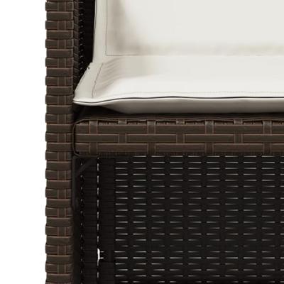 Tuinstoelen 4 st met kussens poly rattan bruin - thumbnail