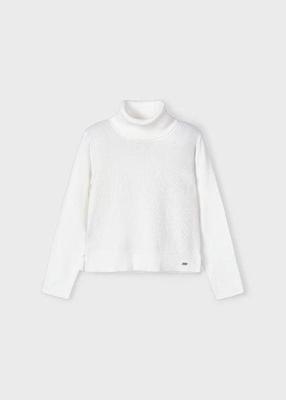 Mayoral winter sweater meisjes - wit - coltrui - gebreid