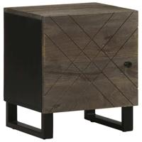 Nachtkastjes 2 st 40x33x46 cm massief mangohout zwart - thumbnail