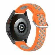 By Qubix - Siliconen sportbandje met gesp - Oranje + grijs - Compatible met Xiaomi Mi Watch/Compatible met Xiaomi Watch 2 / Compatible met Xiaomi Watch S1 / S2 / S3 / S4 - Compatible Xiaomi bandje - thumbnail
