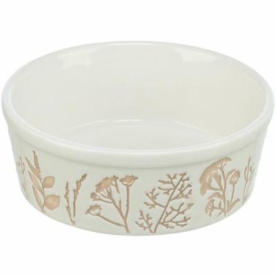 TRIXIE VOERBAK / DRINKBAK HOND PLANTMOTIEF STRUCTUUR KERAMIEK WIT / TAUPE 700 ML 16 CM 4 ST TRIXIE VOERBAK / DRINKBAK HOND PLANTMOTIEF STRUCTUUR KERAMIEK WIT / TAUPE 700 ML 16 CM 4 ST