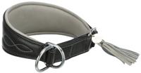 TRIXIE HALSBAND HOND ACTIVE COMFORT VOOR WINDHONDEN LEER ZWART / GRIJS 21-26X4 CM - thumbnail