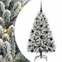 Kunstkerstboom met 150 LED Groen en Wit 120 cm PVC en Metaal - thumbnail