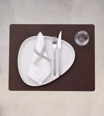LIND DNA - Dinner Mat Square - Placemat 35x45cm Nupo Dark Brown LIND DNA - Dinner Mat Square - Placemat 35x45cm Nupo Dark Brown