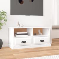 Tv-meubel 93x35,5x45 cm bewerkt hout hoogglans wit - thumbnail