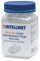 Intellinet Kabel Intellinet verpakking van 100 stuks Cat5e modulaire RJ45-stekkers Pro Line UTP 3-voudige klem voor massieve draad 100 stekkers in pot 50 μ - thumbnail