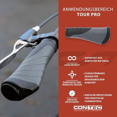 CONTEC handvatten "tour pro" ct grips tour pro 135 mm, black/grey