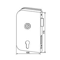 Glastürschloss OFFICE Junior LM silber elox.PZ DIN li.DORMA-GLAS - thumbnail