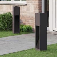 Zonne LED Padverlichting 2 pcs Zwart Koudgewalst staal - thumbnail