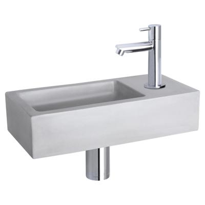 Fonteinset Differnz Ravo Beton 38.5x18.5x9 cm Licht Grijs Met Rechte Chroom Fonteinset Differnz Ravo Beton 38.5x18.5x9 cm Licht Grijs Met Rechte Chroom