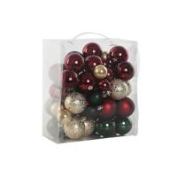 Kerstballen Home ESPRIT Rood Groen Polyethyleen 27 x 12 x 25 cm (50 Onderdelen) - thumbnail