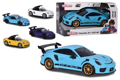 MAJORETTE Porsche draagtas + 4 voertuigen