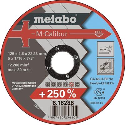 Metabo M-Calibur 616286000 Doorslijpschijf recht 125 mm 25 stuk(s) RVS