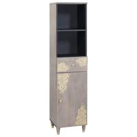 Dressoir met lade Grijs 38 x 33.5 x 160 cm Massief mangohout - thumbnail