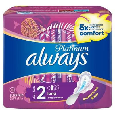 Maandverband platinum long vleugels mt 2 10 Stuks