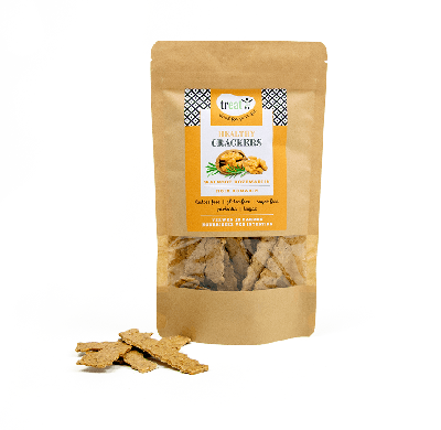 Treat Crackers walnoot rozemarijn glutenvrij 80 Gram Treat Crackers walnoot rozemarijn glutenvrij 80 Gram