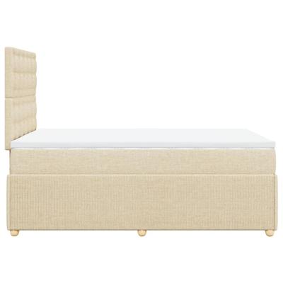 Boxspring met matras stof crèmekleurig 120x200 cm