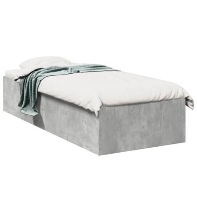 Bedframe bewerkt hout betongrijs 90x190 cm
