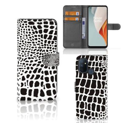 OnePlus Nord N100 | Telefoonhoesje | Met pasjeshouder | Slangenprint
