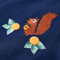 Kindershirt met lange mouwen eekhoornprint 128 marineblauw - thumbnail