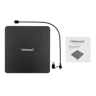 Intenso EOD 400D Slim Externe DVD-brander Retail Micro-USB 3.2 Gen 1 (USB 3.0) Zwart