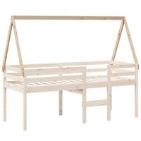 Kinderbedhuisje 209x95,5x88 cm massief grenenhout - thumbnail