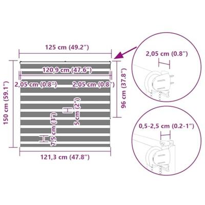 VidaXL Zebra rolgordijn 125x150 cm stofbreedte 120,9 cm zwart VidaXL Zebra rolgordijn 125x150 cm stofbreedte 120,9 cm zwart