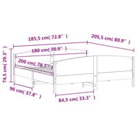 Bedframe zonder matras massief grenenhout 180x200 cm - thumbnail