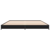 Bedframe bewerkt hout metaal zwart 135x190 cm - thumbnail