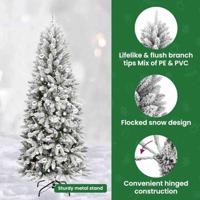 VidaXL Kunstkerstboom wit 210 cm pvc en plastic en staal en pe - thumbnail