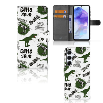 Telefoonhoesje | Met pasjeshouder | voor Samsung Galaxy A55 Dinosaurus Telefoonhoesje | Met pasjeshouder | voor Samsung Galaxy A55 Dinosaurus