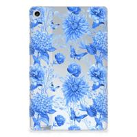 Siliconen Hoesje voor Lenovo Tab M10 Plus (3e generatie) Flowers Blue - thumbnail