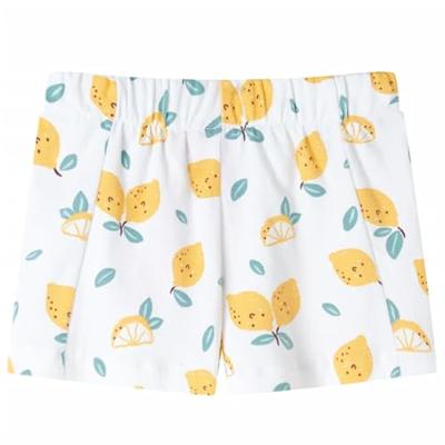 Kindershorts citroenenprint 116 ecru