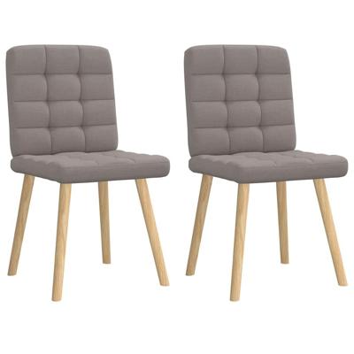 Eetkamerstoelen draaibaar 2 st stof taupe