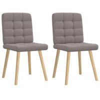 Eetkamerstoelen draaibaar 2 st stof taupe - thumbnail