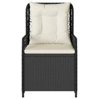 Tuinstoelen 2 st verstelbaar poly rattan zwart - thumbnail