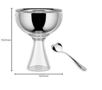 Alessi Big love IJscoupe met lepel, kunststof rvs wit