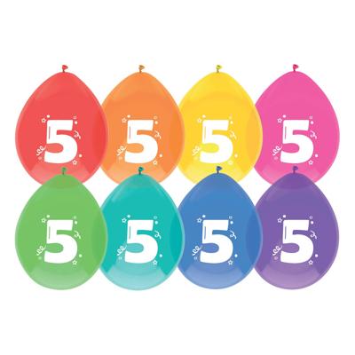 Ballonnen 5 jaar pak a 8 stuks