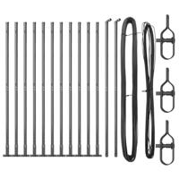 VidaXL Afrasteringspaal 13 pcs grijs staal - thumbnail