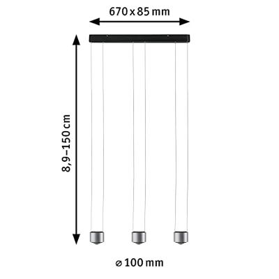 Paulmann Aldan 79720 LED-hanglamp LED 15 W Aluminium, Zwart Paulmann Aldan 79720 LED-hanglamp LED 15 W Aluminium, Zwart