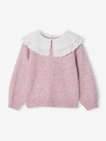 Geborduurde meisjestrui met dubbele kraag van schuimbreisel rozen - thumbnail