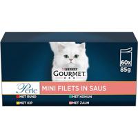 Gourmet Perle Mini Filets in saus met rund, kip, konijn, zalm natvoer kat (60 x 85 g) 60 x 85 g - thumbnail