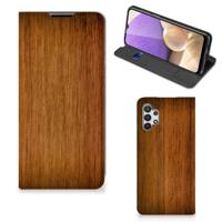 Samsung Galaxy A32 5G Book Wallet Case Donker Hout - thumbnail